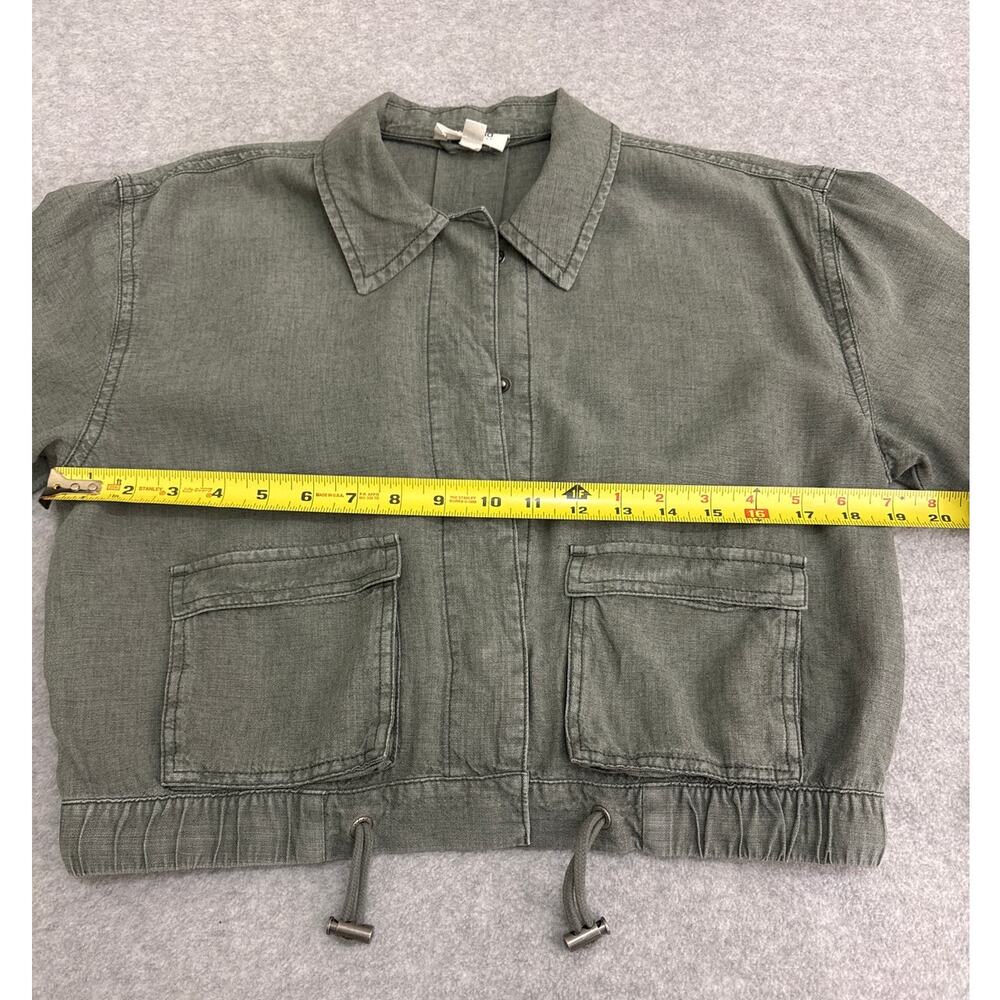 Splendid Breck Utility Jacket Soft Green Linen Blend XS Cropped Lightweight - Picture 9 of 10